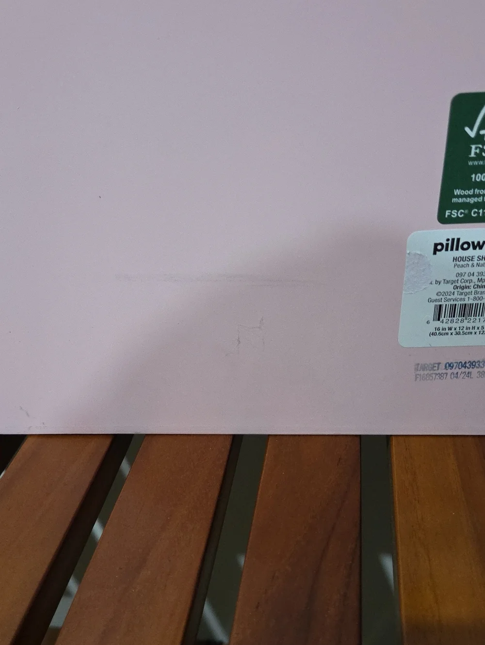 Pillowfort Pink Trim Wooden House Shelf